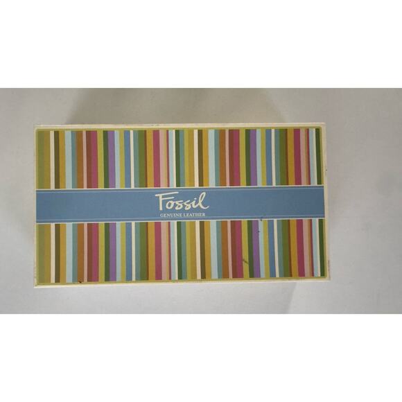 New Old Stock Vintage Fossil Yellow Bi Fold Checkbook Leather Yellow ID Wallet - Picture 2 of 9